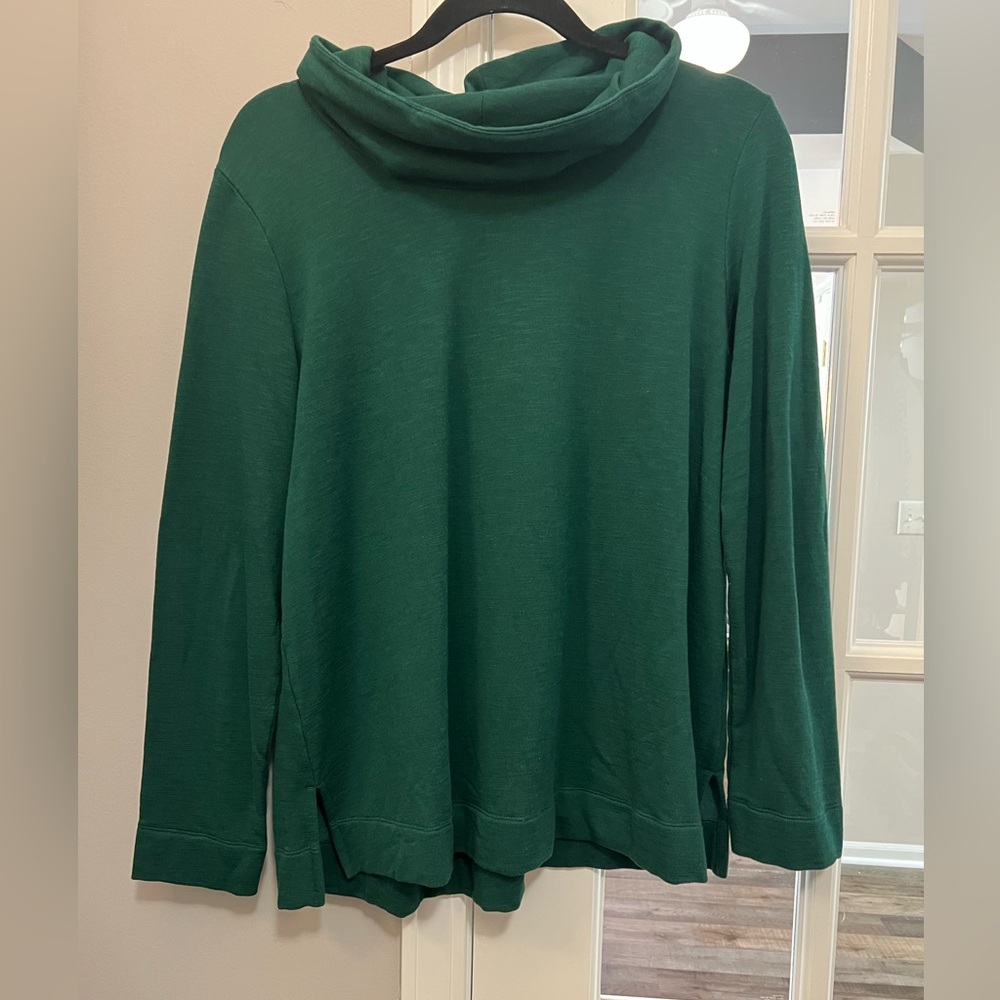 J. Jill Green cowl neck Tunic Top - super soft and comfortable size M